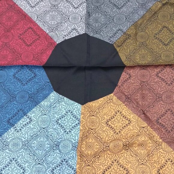 Vtg Ashear 9 Color Pocket Square Kerchief - 100% Silk Square hand rolled Italy - Picture 1 of 8